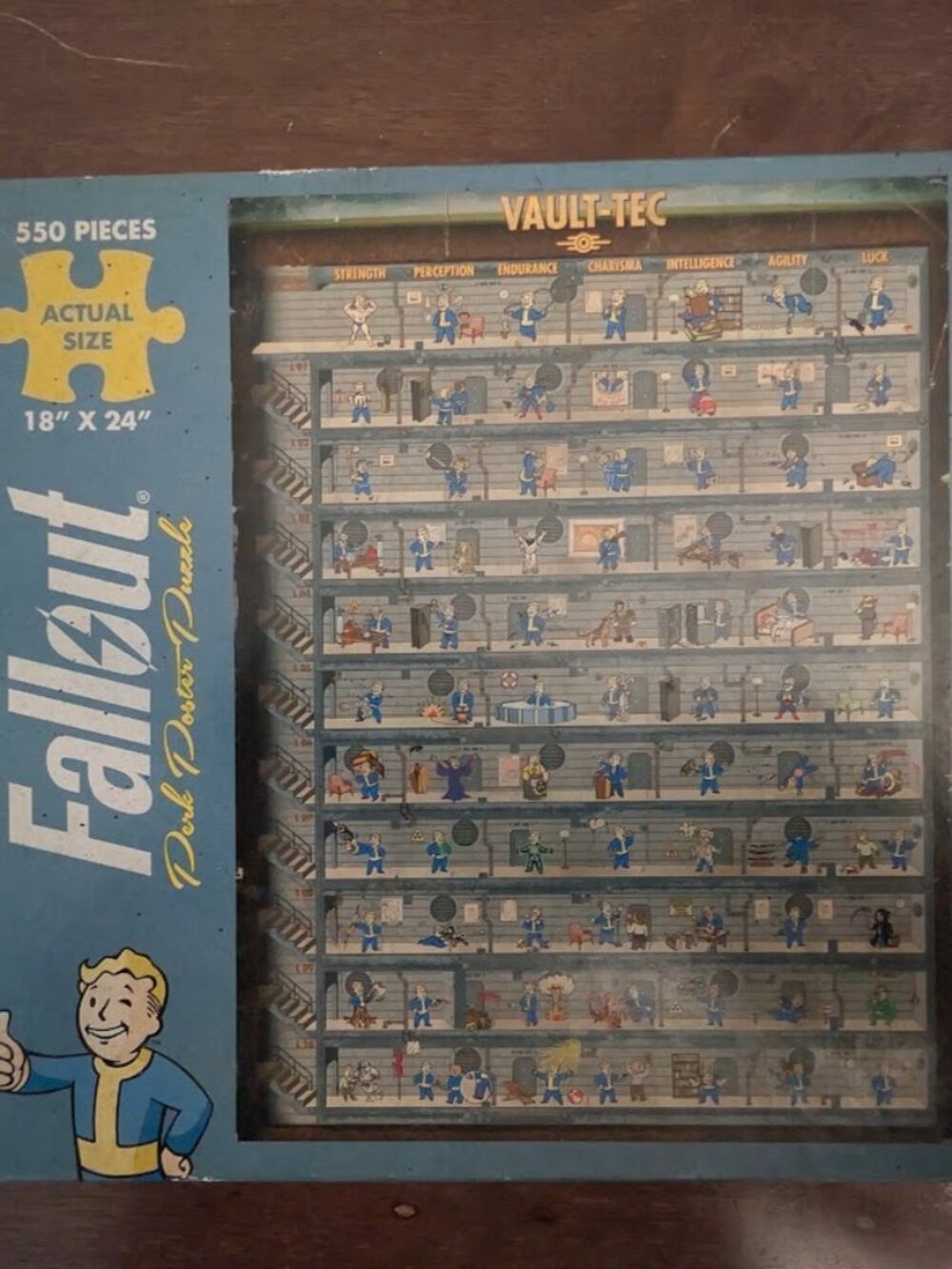 Fallout Perk Poster Puzzle 550 Pieces Vault-Tec USAopoly 18x24 Video Game